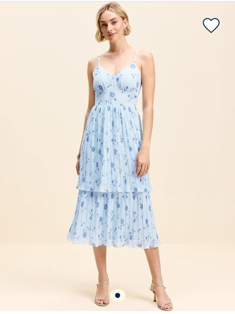 The Occasion by Old Navy Pleated Fit & Flare Midi Dress - Blue Floral